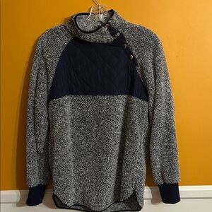 Ladies Gray and Blue Pullover Sweater